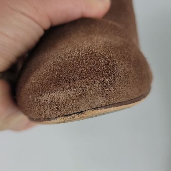 Violet & Red Wedge Brown Suede Leather Women's Ankle Boots - Picture 10 of 16